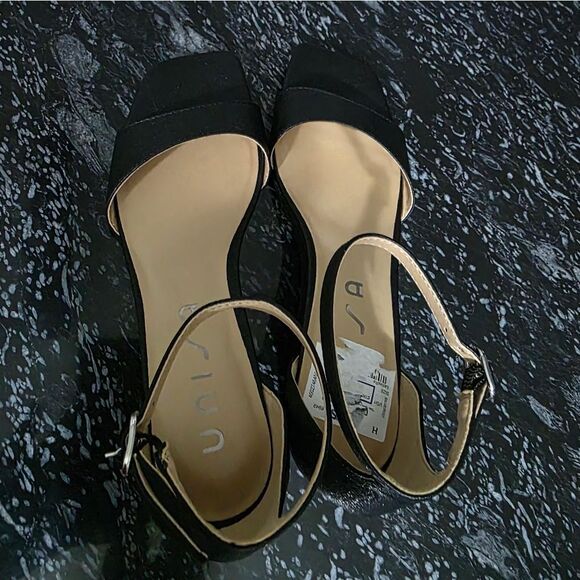 BRAND NEW UNISA LOW-HEEL WEDGE SHIMMER QUARE- TOE SANDAL - Picture 7 of 13